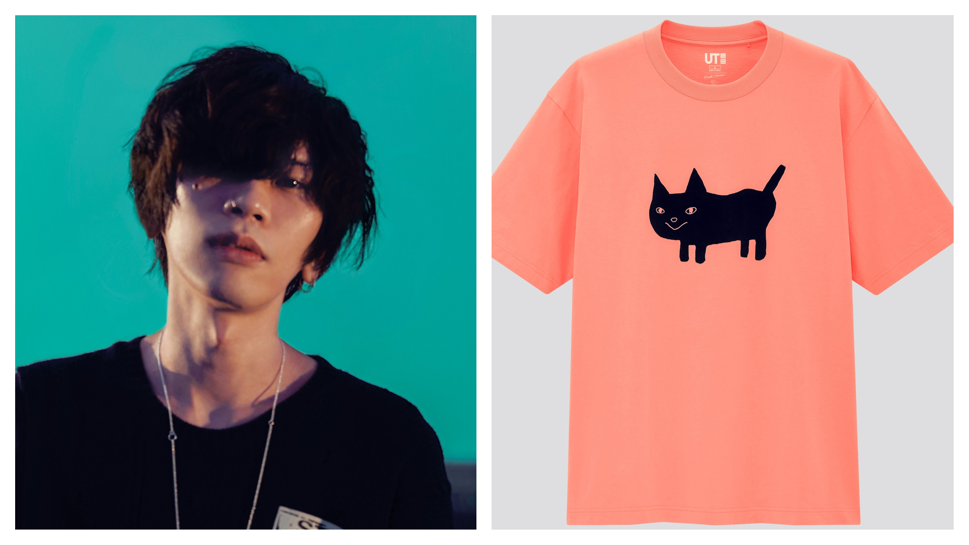 米津玄師將與服裝聯名的第一次給了UNIQLO，推出一系列UT，服裝上的印花也是他親自監製。KENSHI YONEZU 印花UT，NT$590。（UNIQLO提供）