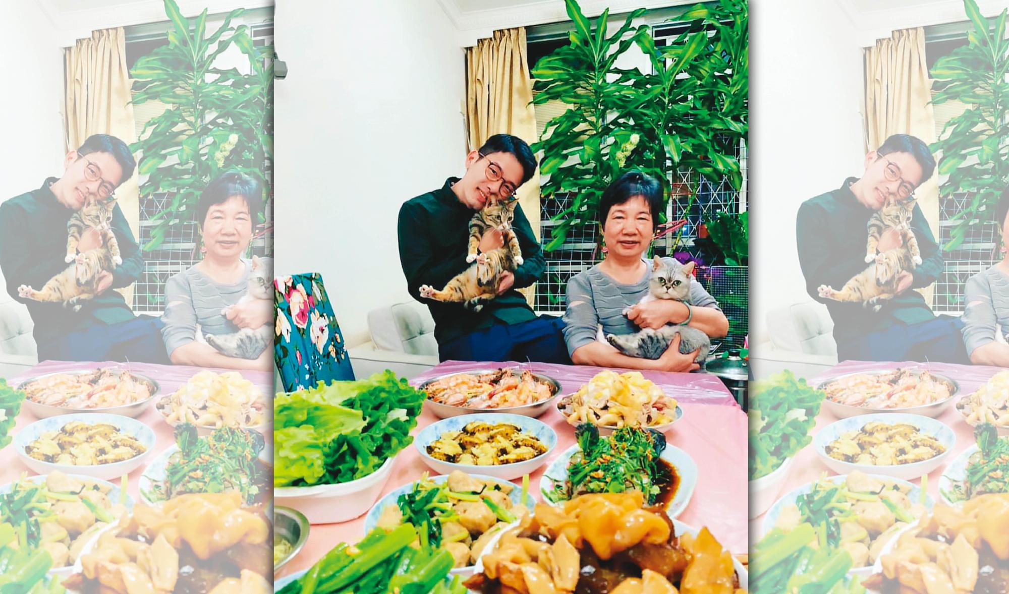 揹負香港的命運,羅冠聰(左)被迫拋下母親(右)與2隻愛貓,獨自踏上流亡旅程。(翻攝羅冠聰臉書)
