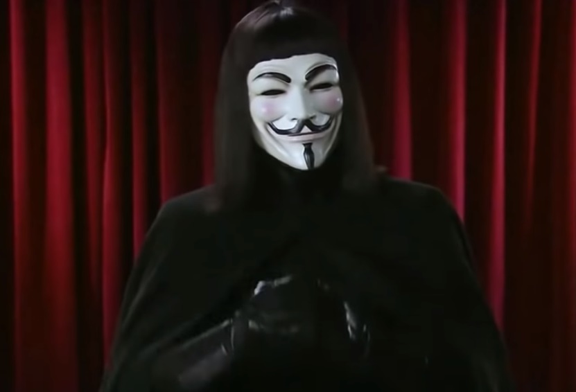 經典電影《V怪客》已成為反抗極權的象徵。（翻攝自影片專區反核部隊YouTube）