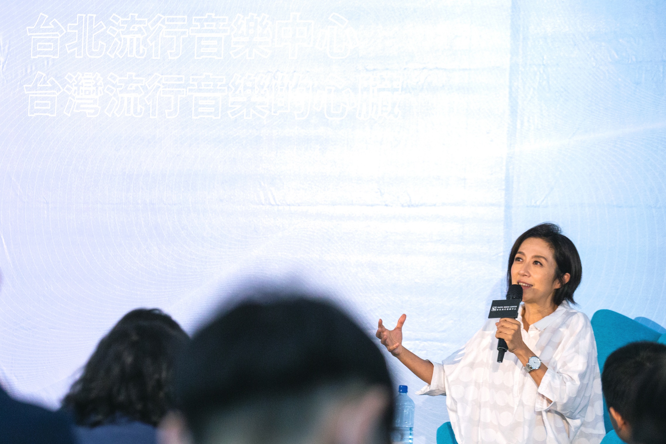 台北流行音樂中心董事長黃韻玲與媒體分享心情。（台北流行音樂中心提供）