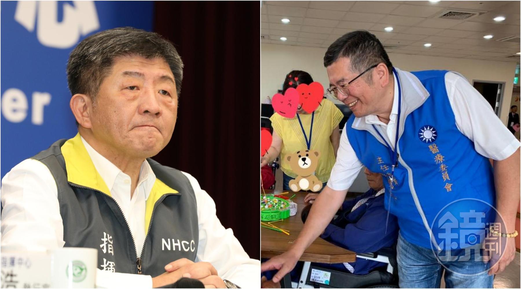 蔡明忠(右)po文質疑陳時中部長(左),「衛生局,究竟犯了什麼滔天大罪、涉及了什麼貪瀆不法?」(本刊資料照/翻攝自蔡明忠醫師臉書)