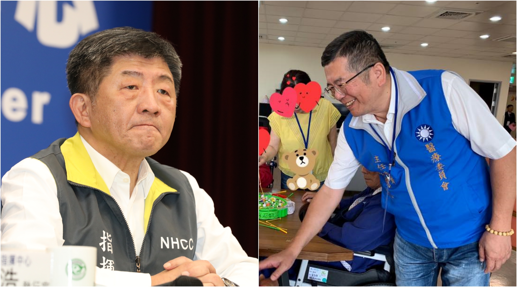 蔡明忠（右）po文質疑陳時中部長（左），「衛生局，究竟犯了什麼滔天大罪、涉及了什麼貪瀆不法？」（本刊資料照／翻攝自蔡明忠醫師臉書）