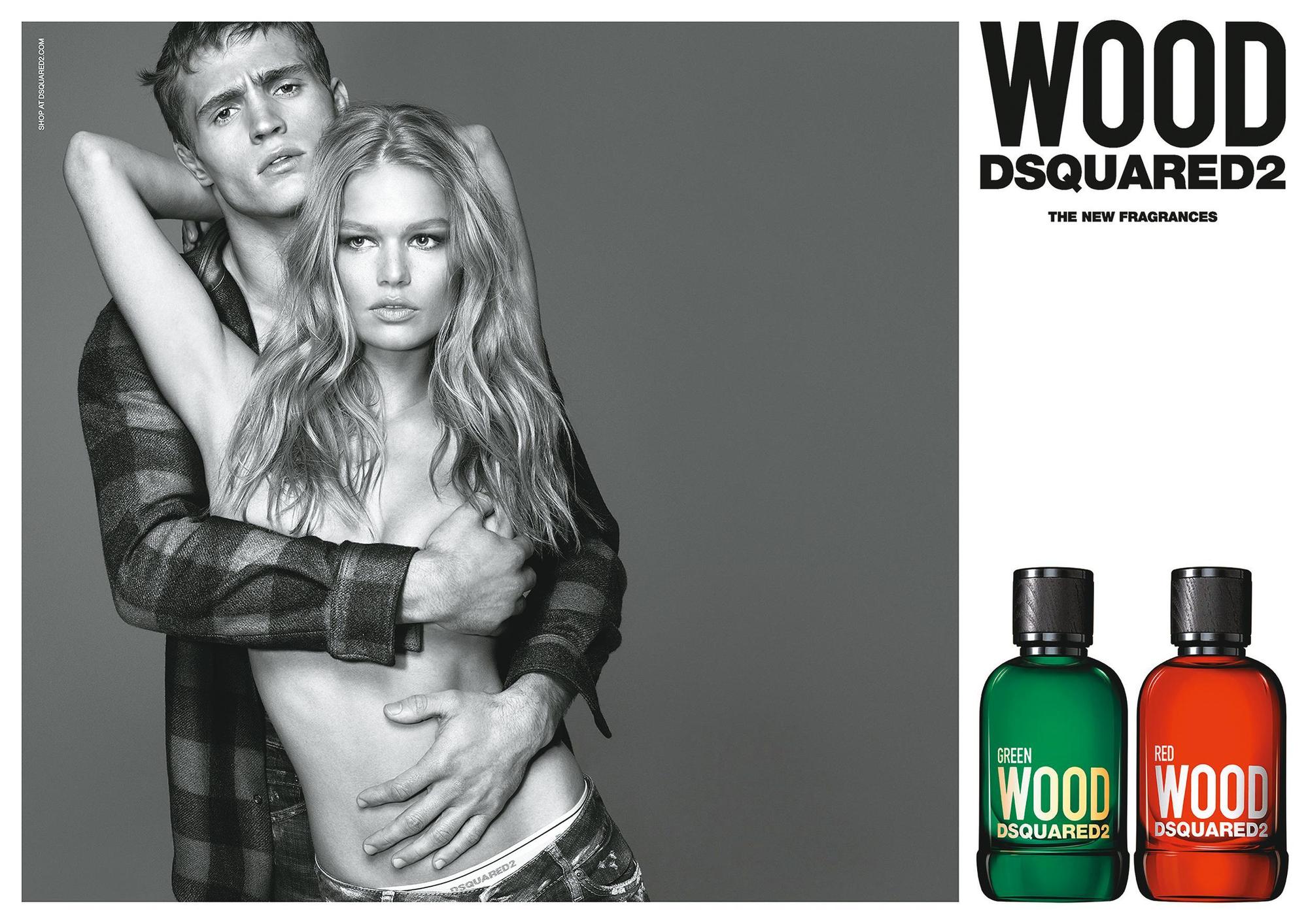 SQUARED2 GREEN WOOD心動綠男性淡香水(左)、RED WOOD心動紅女性淡香水(右)。各NT$2,750/100ml(宏亞國際提供)
