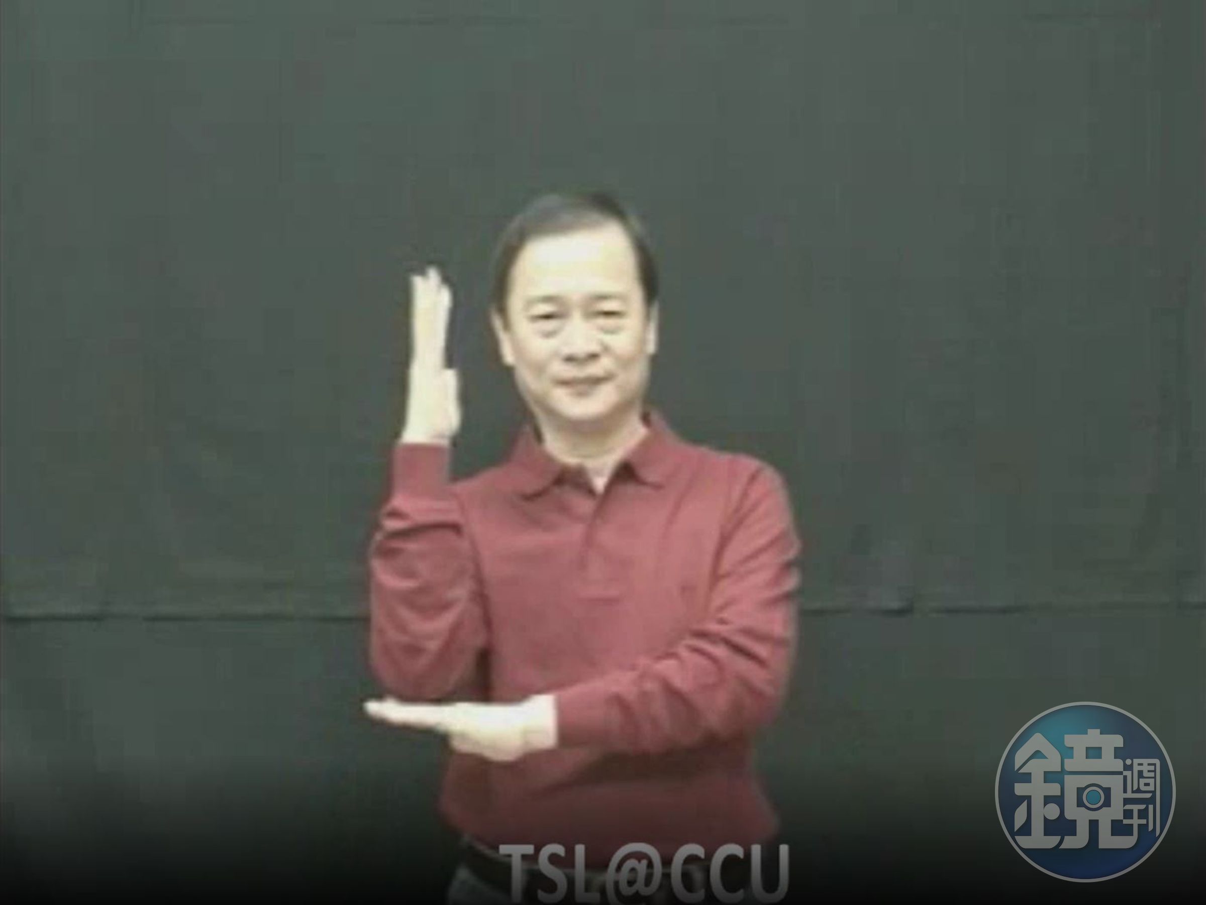 g-1 詞義「樹」；圖片來源：中正大學台灣手語線上詞典