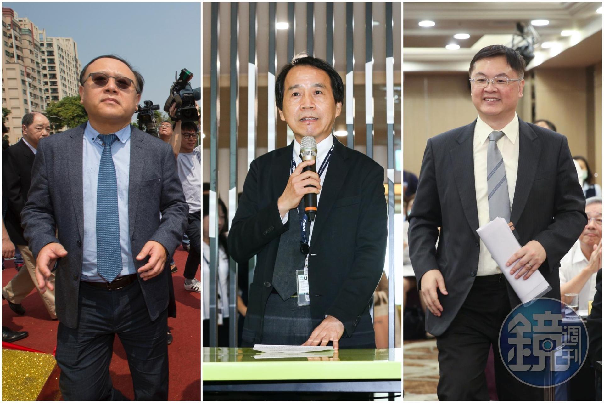 準高雄市長陳其邁近日積極徵詢小內閣人事名單,副市長3人已敲定,包含前台北市副市長林欽榮(中)、前高雄市副市長史哲(左)、經濟部技術處長羅達生(右)。