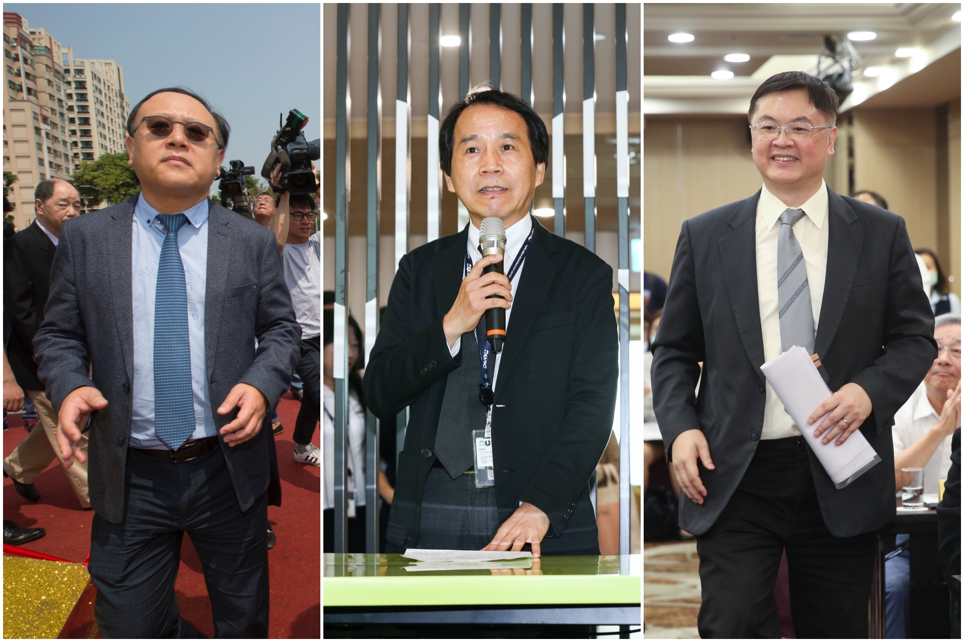 準高雄市長陳其邁近日積極徵詢小內閣人事名單，副市長3人已敲定，包含前台北市副市長林欽榮（中）、前高雄市副市長史哲（左）、經濟部技術處長羅達生（右）。