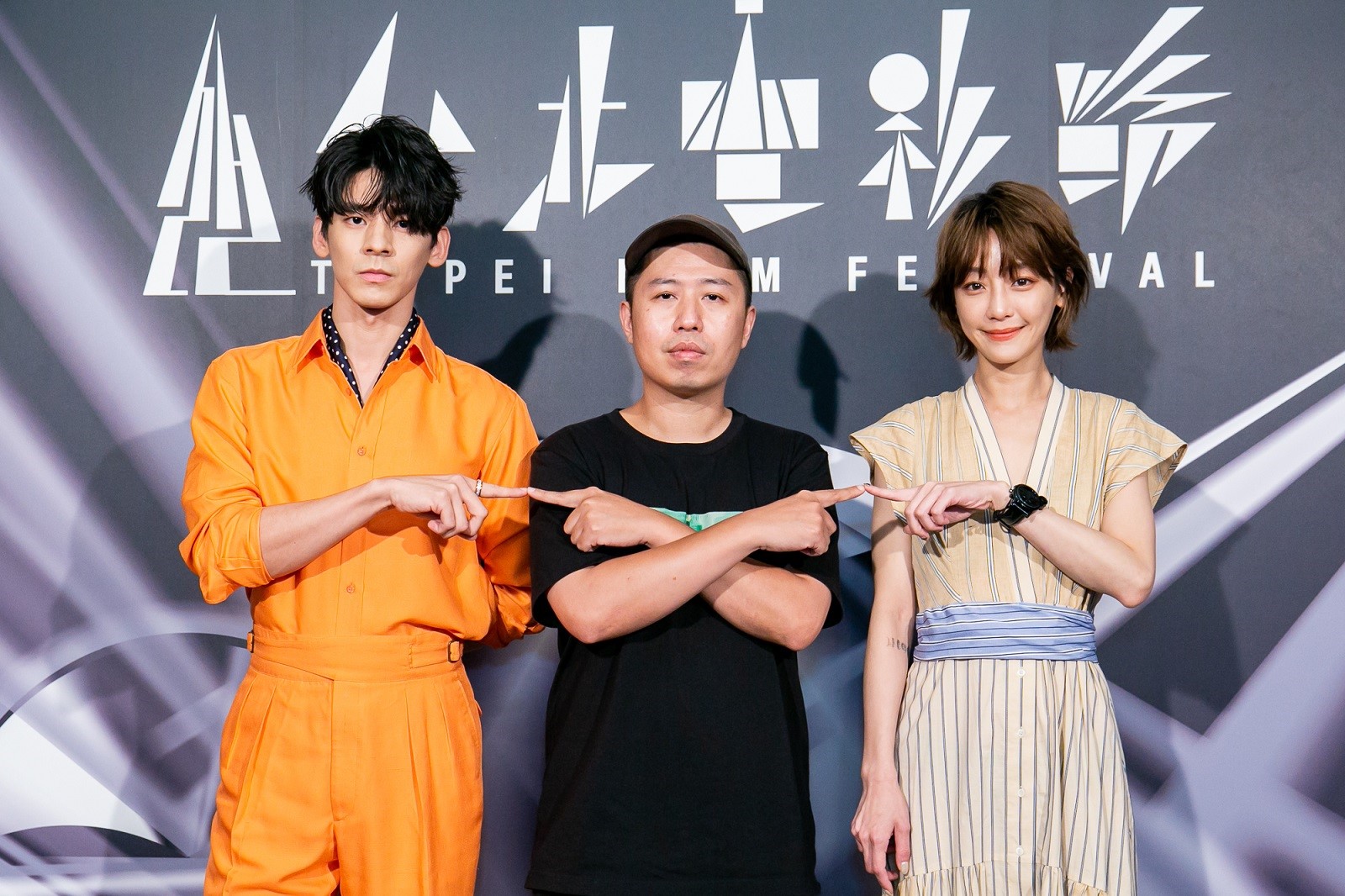 《怪胎》演員林柏宏（左起）、導演廖明毅與演員謝欣穎出席台北電影節亞洲首映。（台北電影節提供）