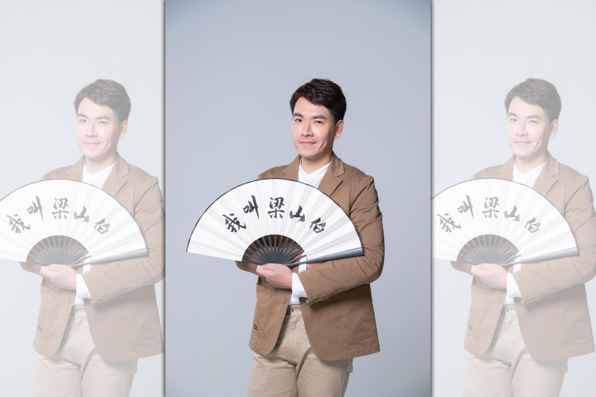 王傳一演出搞笑版梁山伯，第一次挑戰喜劇。（緯來提供）