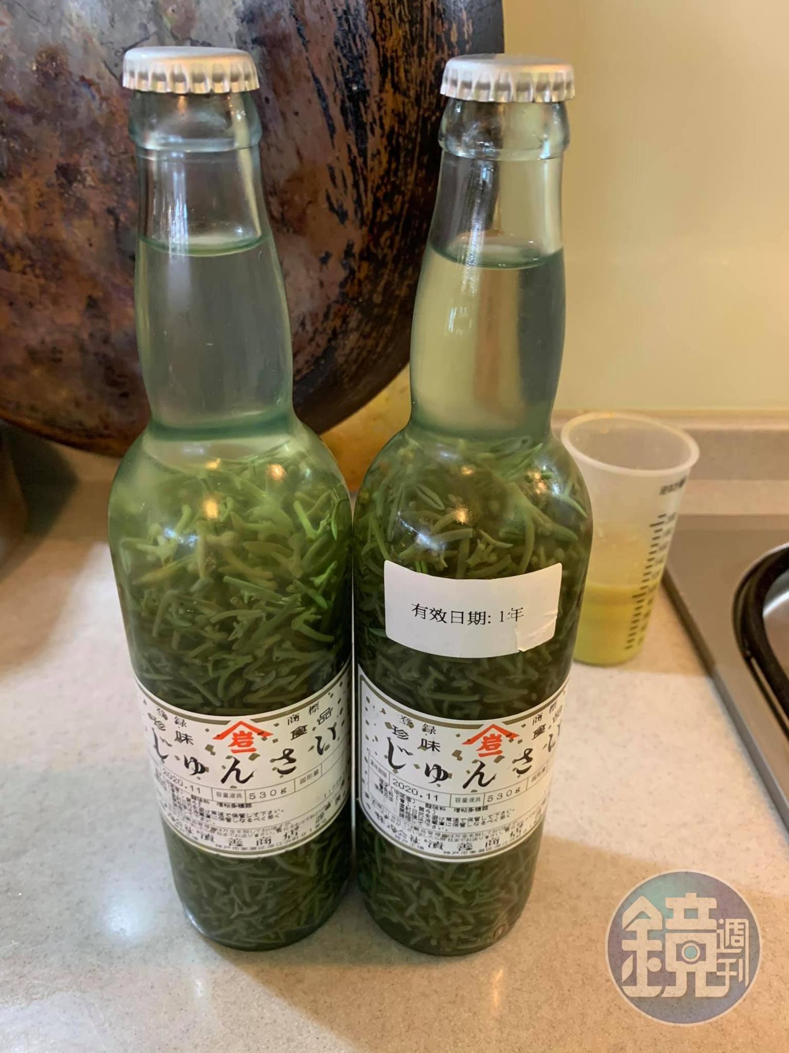 買到日本進口蒓菜2瓶。