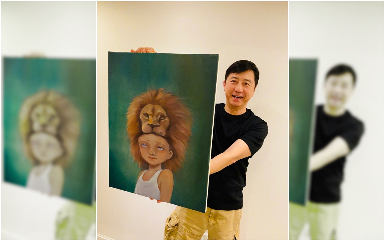 庾澄慶（哈林）在59歲生日之時，炫耀兒子小哈利的藝術才華。（翻攝自庾澄慶微博）