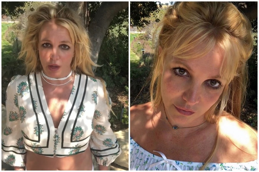 布蘭妮上傳一段「快問快答」的影片感謝粉絲們的支持，但不少網友仍指出這是預先設計好的，擔心她的精神狀態。（翻攝自britneyspears instagram）