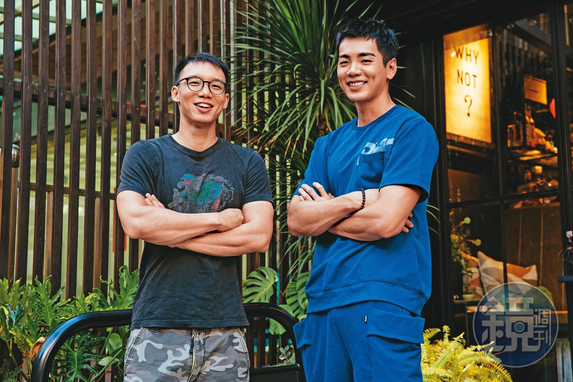 首度執導電影的王逸帆（左）要求禾浩辰（右）以誇張的表演方式，達到類型片的娛樂效果。