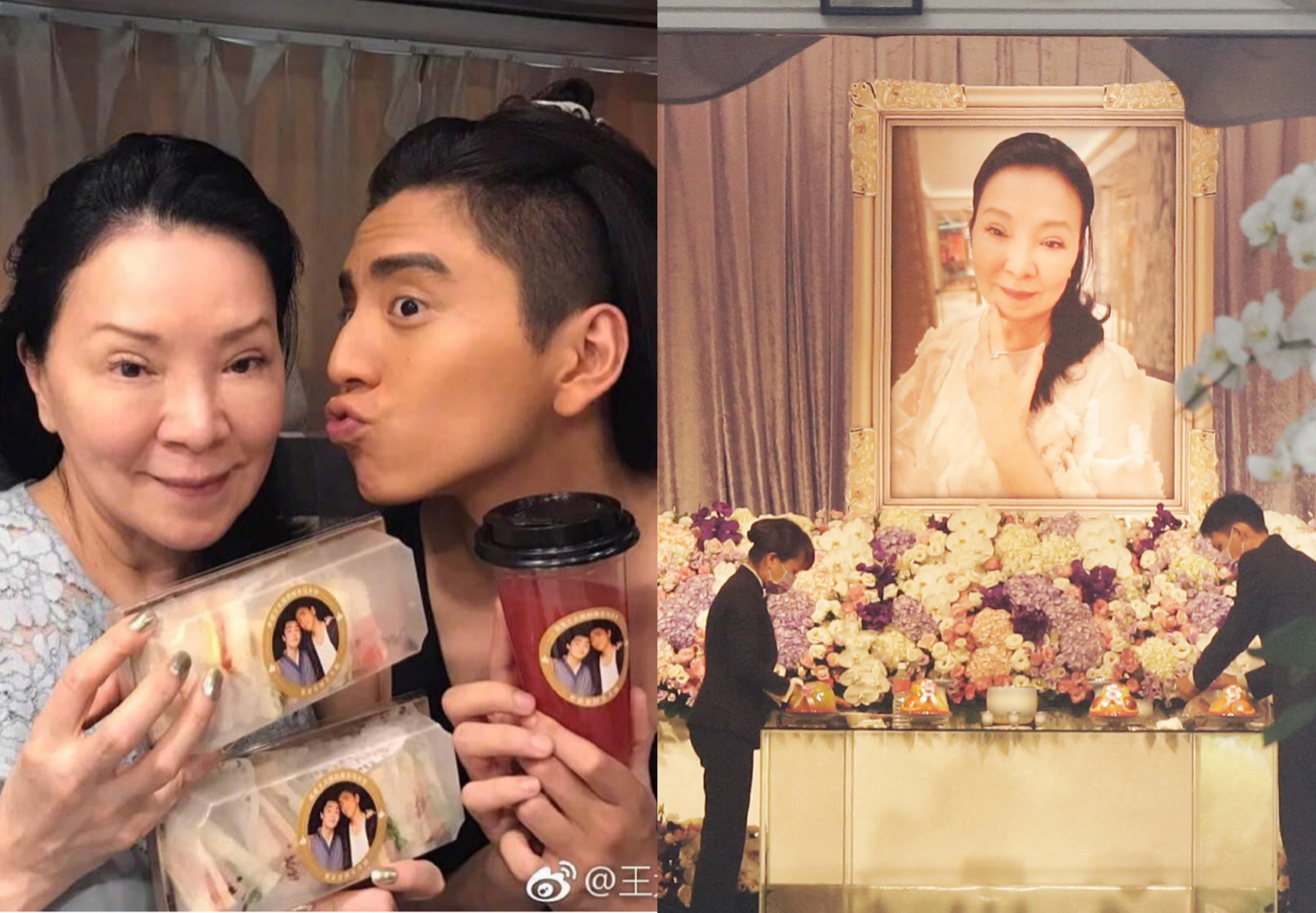 王大陸母親月初昏迷送醫後經緊急開刀後仍不治，今日低調舉行告別式。（翻攝自王大陸微博）