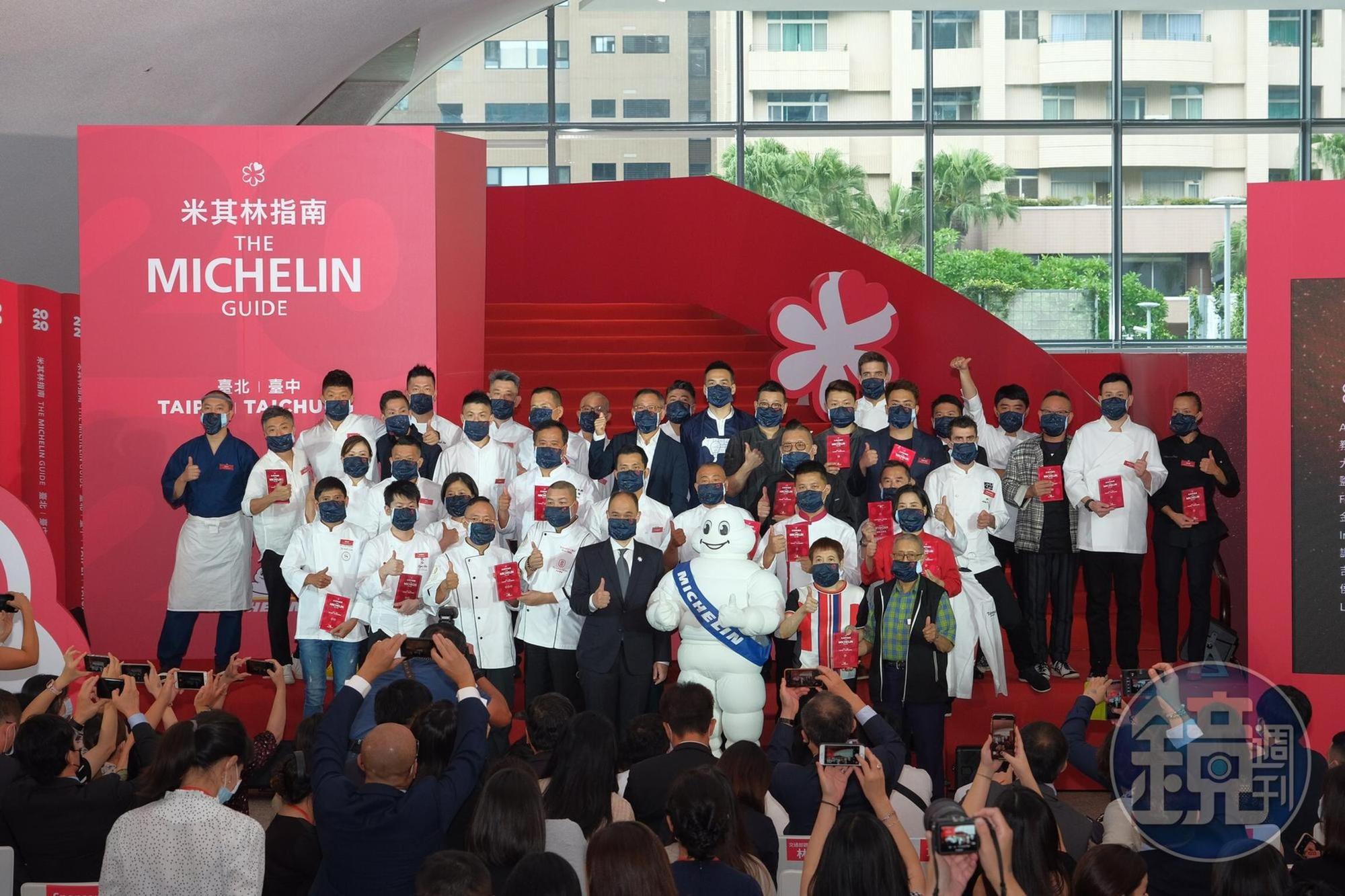 台北入榜一星的餐廳共有19家，與去年相比，名單變動不大。