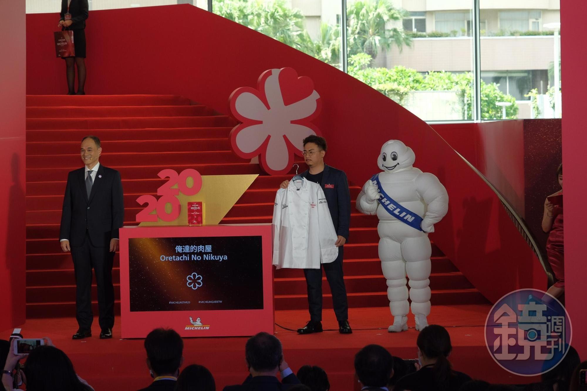 拿下一星與年輕主廚大獎的「俺達の肉屋」主廚鍾佳憲，可謂雙喜臨門。