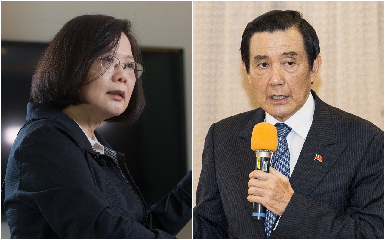 由於近日台海局勢逐漸升溫，馬英九（右）不斷與蔡英文（左）總統隔空互嗆。（本刊資料照）