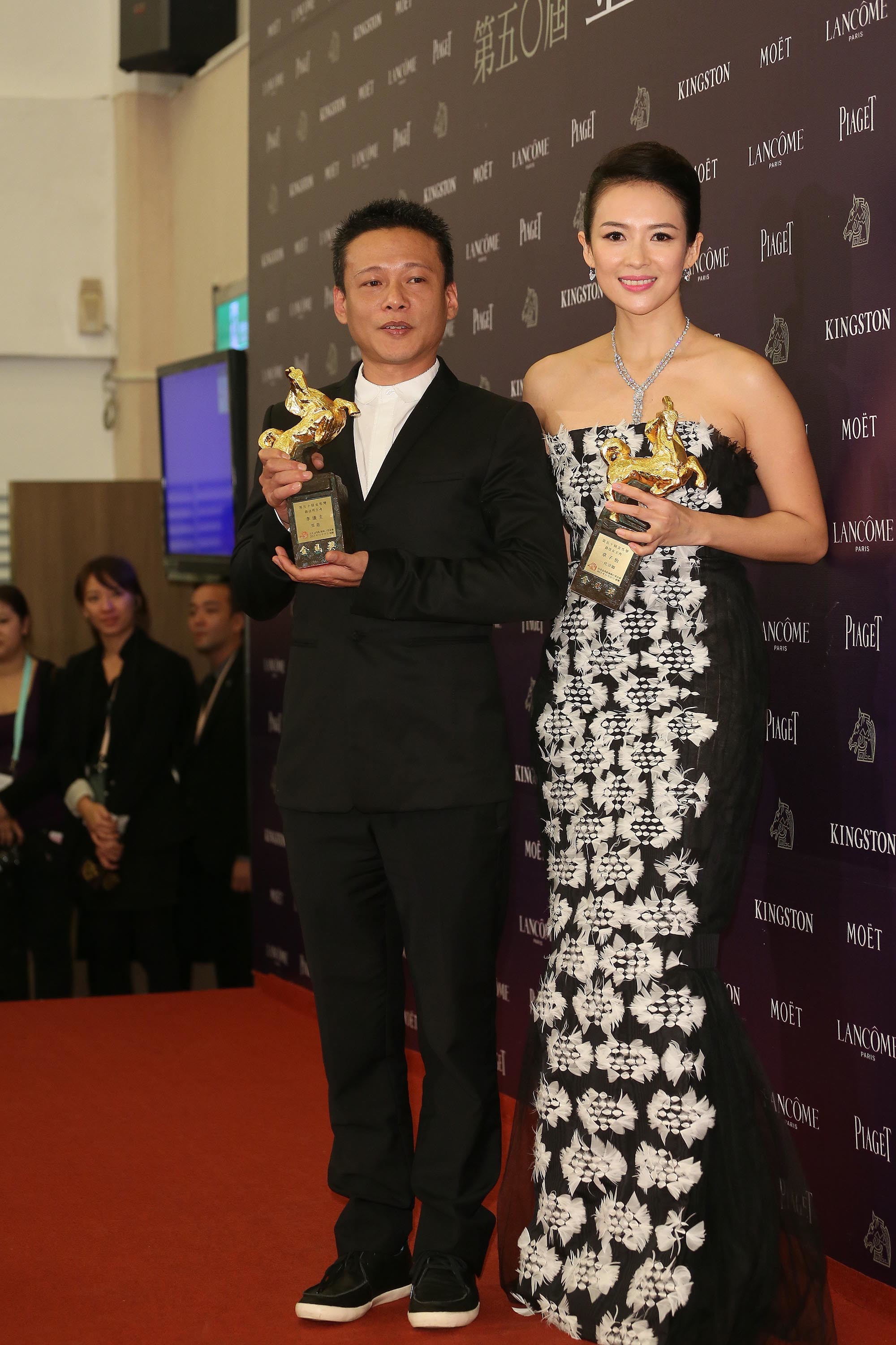 2013年，李康生以蔡明亮導演的《郊遊》拿下金馬影帝，而章子怡以《一代宗師》獲金馬影后。（東方IC）