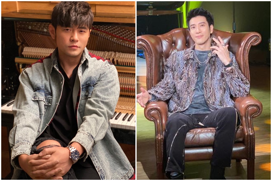 王力宏(右)和周杰倫(左)在歌壇上各擁一片天,傳出多年來王力宏一直視他為勁敵。(翻攝自王力宏、周杰倫粉專)