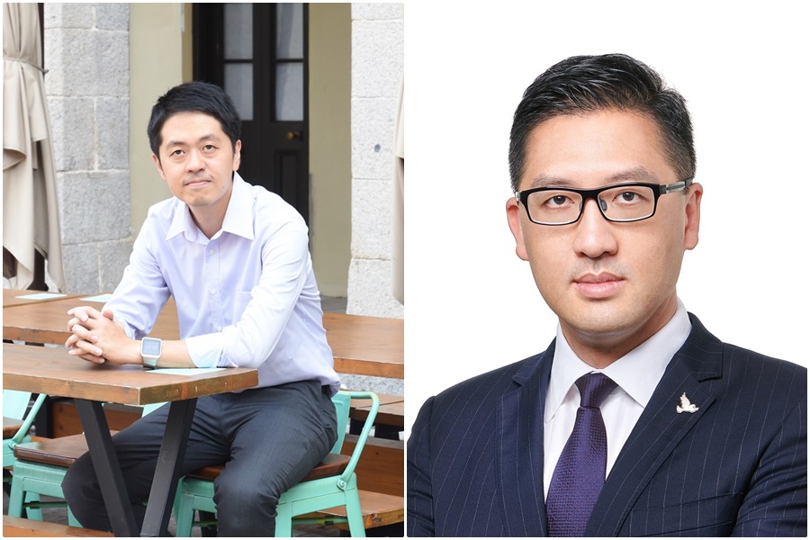 民主黨兩立法會議員林卓廷（左）、許智峯今清晨於住家遭捕。（翻攝林卓廷、許智峯臉書）