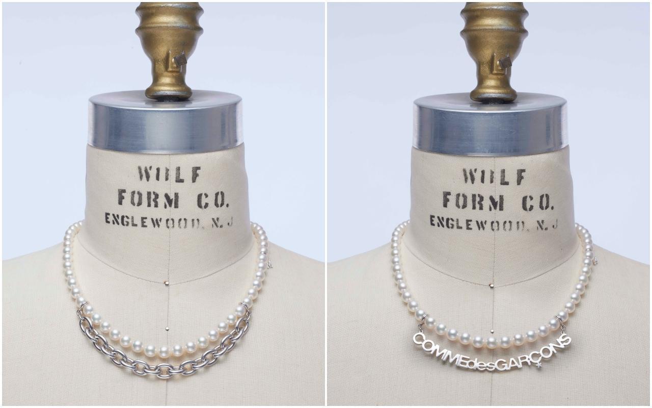 MIKIMOTO COMME des GARÇONS聯名系列珍珠串鍊。(左)NT$199,000(右)NT$231,000。(MIKIMOTO提供)