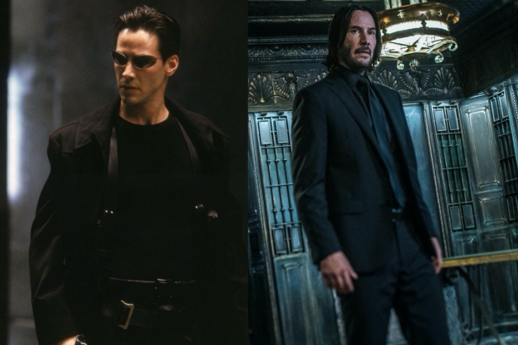 不管你認識的基努李維是《駭客任務》的尼歐（左），還是《捍衛任務》約翰維克（右），他說自己最想演的是金剛狼。（華納兄弟、威視電影提供）
