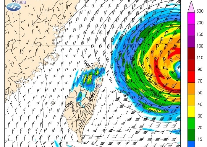 熱帶擾動94W預估最快將於29日生為今年第9號颱風「梅莎」（Maysak）。（翻攝自鄭明典臉書）