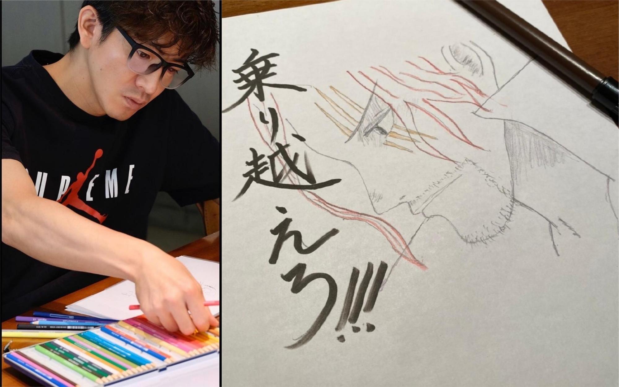 木村拓哉手繪《航海王》被做成貼圖,今天正式上架。(左圖翻攝自木村拓哉Instagram,右圖翻攝自木村拓哉微博)