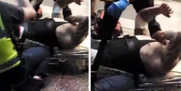 「館長」陳之漢今天凌晨2時許在林口自家健身中心門口遭劉姓男子開3槍,倒地不起。(翻攝畫面)