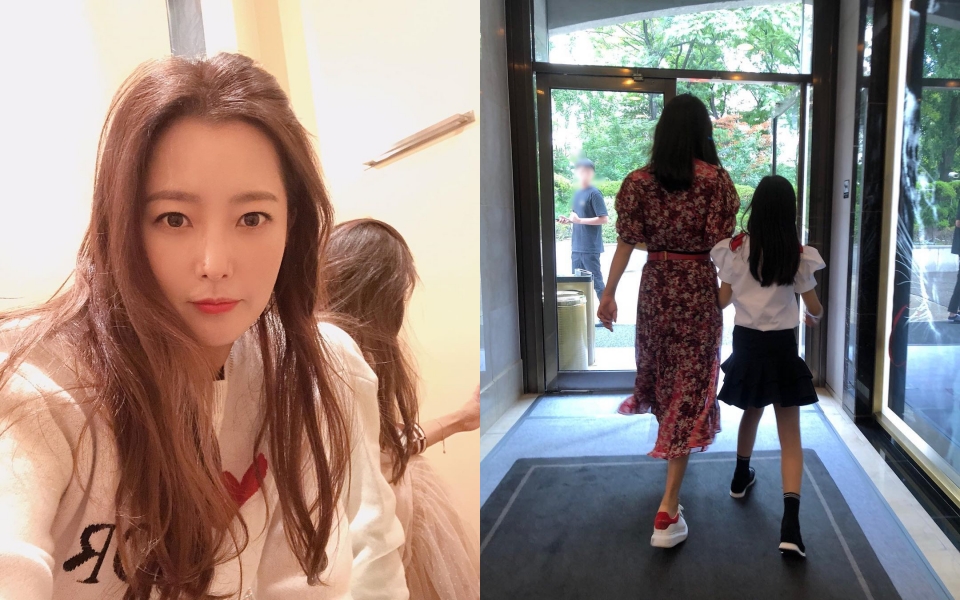 金喜善澄清自己沒有整過形，也坦承老公基因太強，女兒超不像自己。（翻攝金喜善IG）