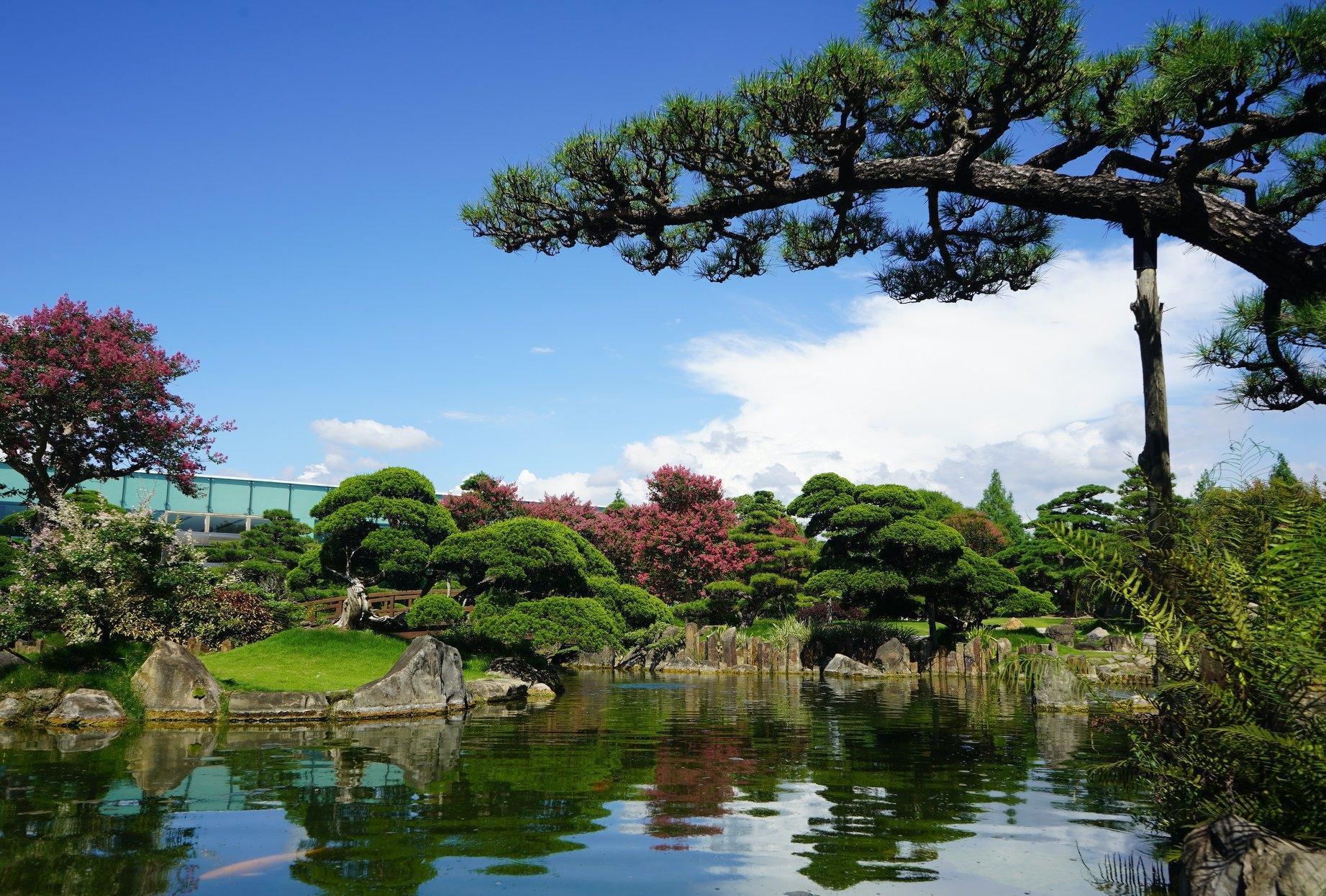 (成美文化園)成美文化園有著與日本足立美術館一樣的「池庭」景點。(成美文化園 提供)