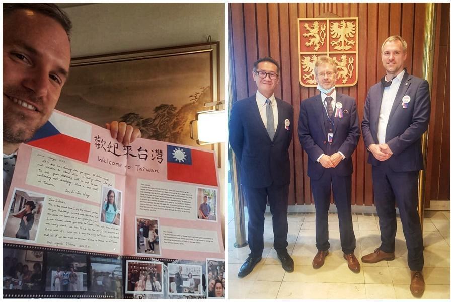 布拉格市長賀吉普來台參訪，還曝光同學們寫給他的卡片。（翻攝自Zdeněk Hřib - primátor Prahy臉書）