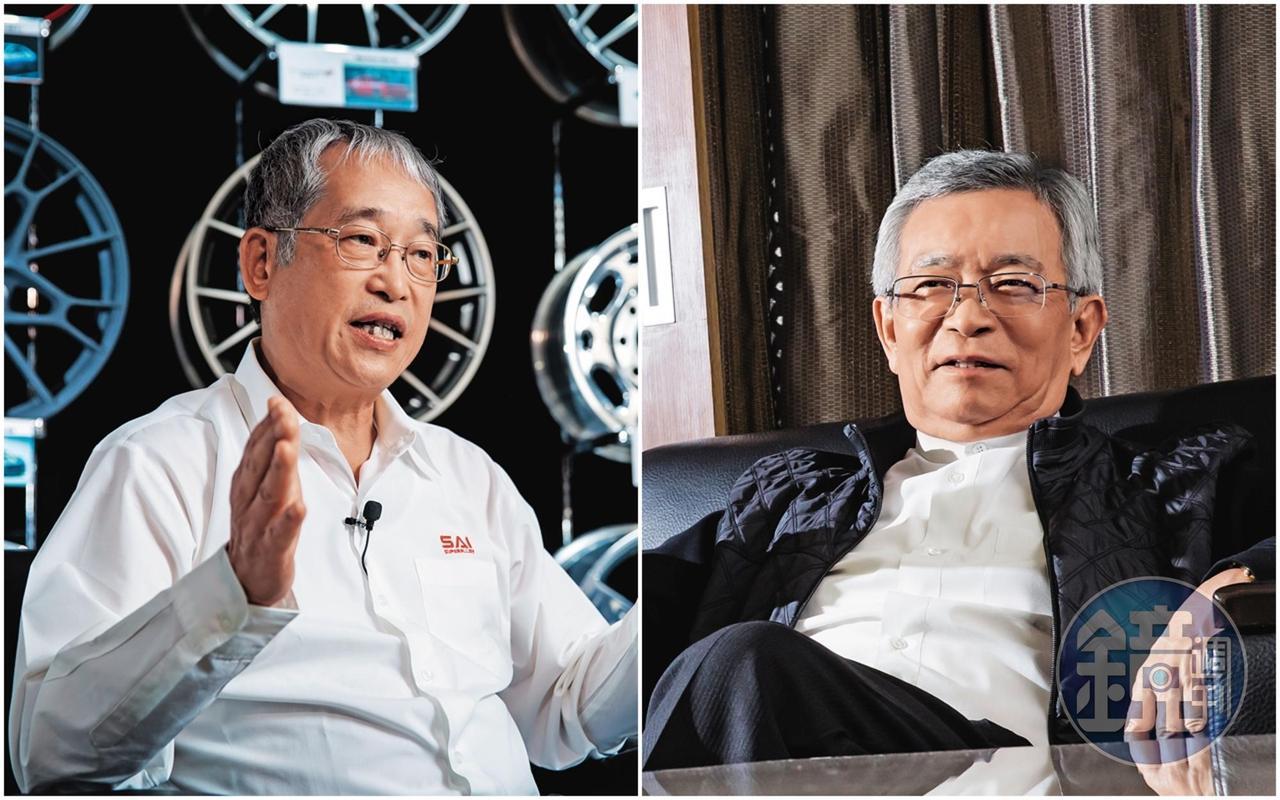面對市場派強勢買股,巧新董事長黃聰榮(左)顯得老神在在。和大董事長沈國榮(右)近期買進巧新股票,目前市場派共掌握14%股權。
