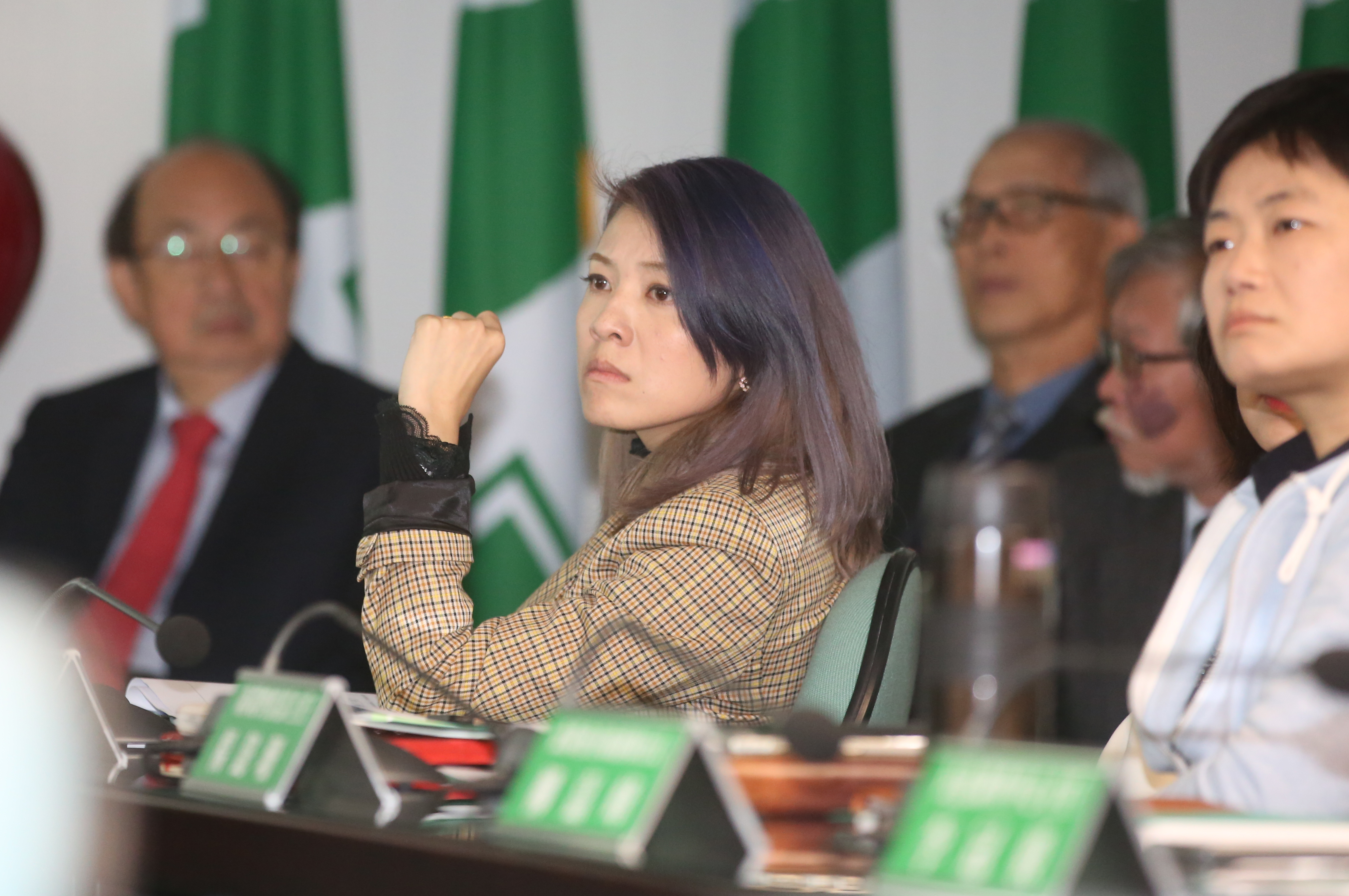 針對國民黨有意串連各縣市議會黨團抵制開放美豬，民進黨發言人顏若芳（中）批評是「用政治口水煽動對立」。（本刊資料照）