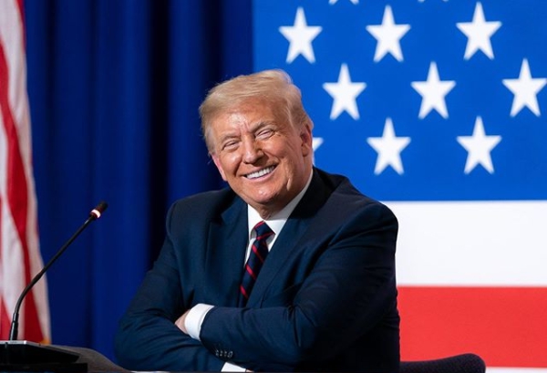 川普獲提名角逐諾2021貝爾和平獎，理由為促成以色列和阿拉伯聯合大公國關係正常化。（翻攝自realdonaldtrump instagram）