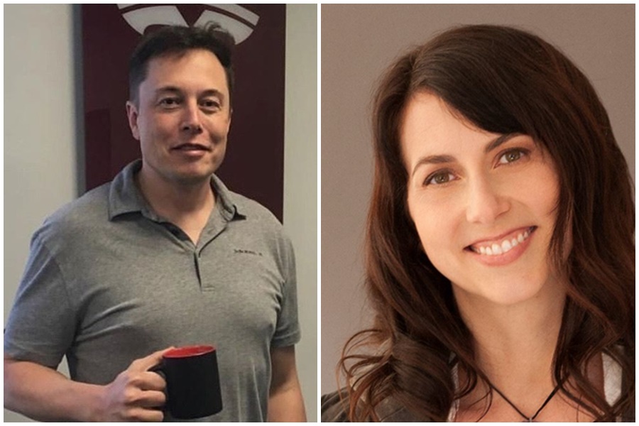 美國科技股不甩疫情持續飆漲,讓特斯拉執行長伊隆馬斯克(左圖)成為全球第三大首富,而亞馬遜創辦人貝佐斯的前妻科斯特(右圖﹚也一躍成了全球女首富。(翻攝自推特)