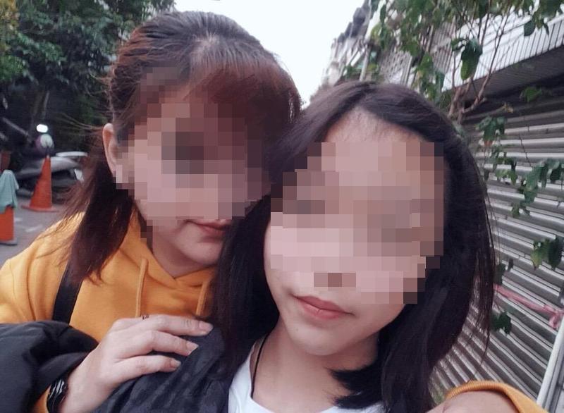 高雄14歲國中少女（右）29日從高雄搭高鐵至新竹見網友後失聯，今早最新消息，新竹警方已尋獲少女，目前正帶回釐清案情。（讀者提供）