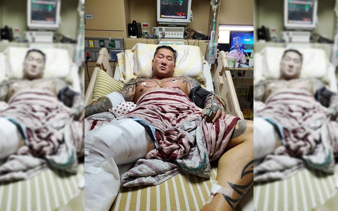 館長陳之漢上月28日清晨在林口自家健身房門前遭槍擊,經術後無生命危險,目前在醫院休養中。(翻攝自飆捍臉書)