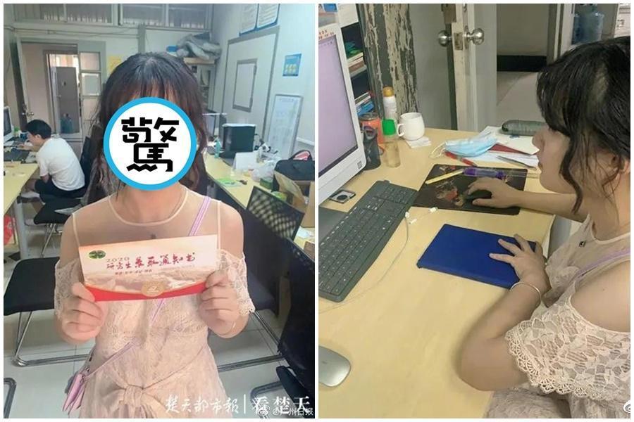 正妹學霸劉可薇年僅20歲便跳級就讀碩博班。(翻攝自《廣州日報》微博)