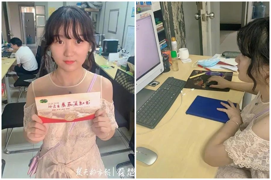 劉可薇外型甜美可愛,外公和舅舅也是高材生。(翻攝自《廣州日報》微博)