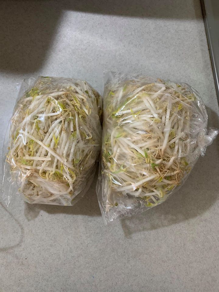 象徵白色的豆芽菜2包。