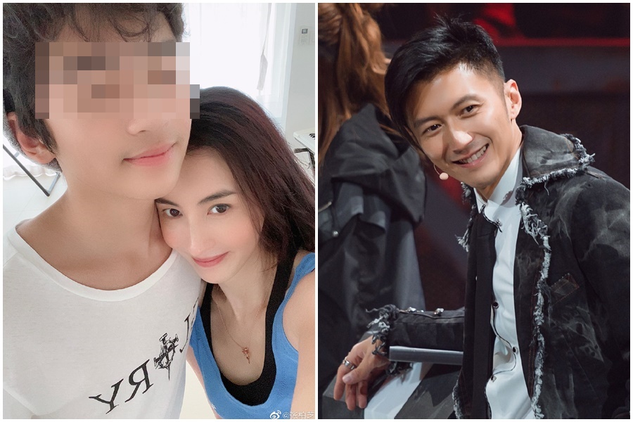 張栢芝（左圖右）手滑洩漏大兒子Lucas（左圖左）的社群帳號，網友發現13歲的Lucas越來越像謝霆鋒（右圖）。（翻攝自張栢芝、謝霆鋒微博）