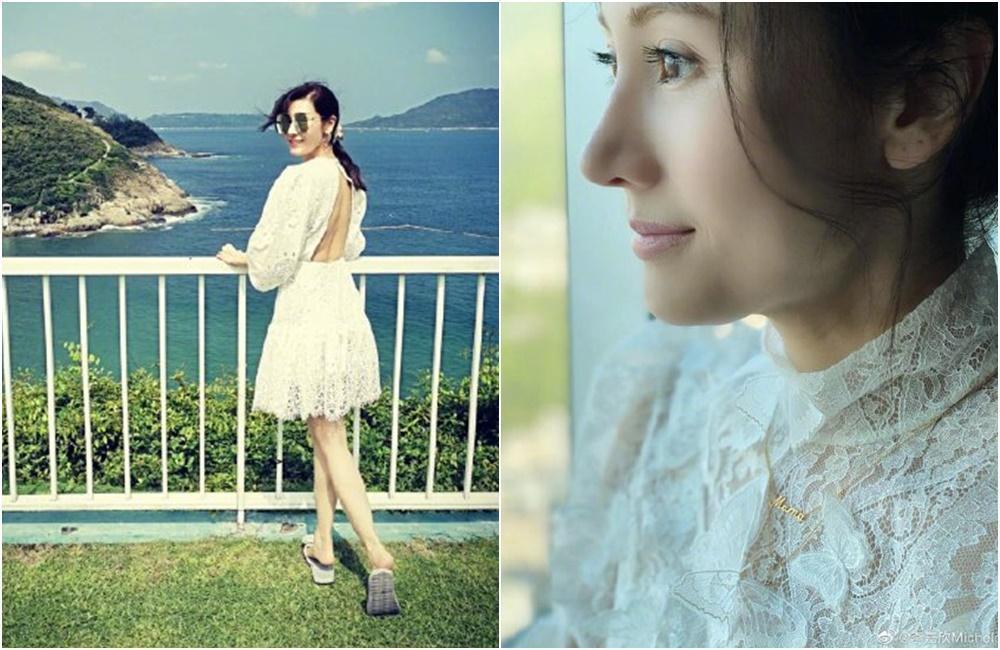 李嘉欣貼出露美背辣照,電暈網友。(翻攝自李嘉欣微博)