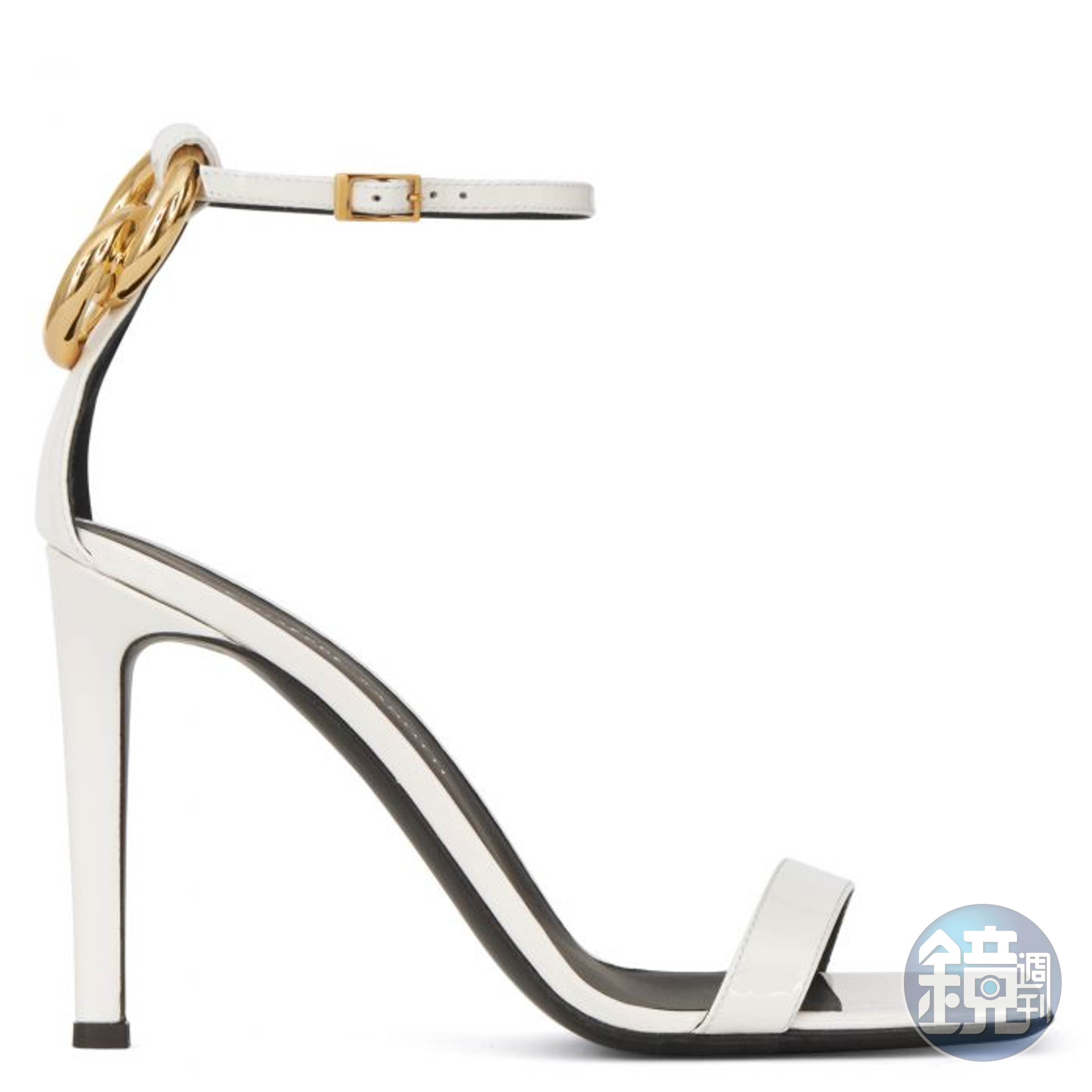 白色Double Ring高跟鞋，價格店洽GIUSEPPE ZANOTTI。（GIUSEPPE ZANOTTI提供）