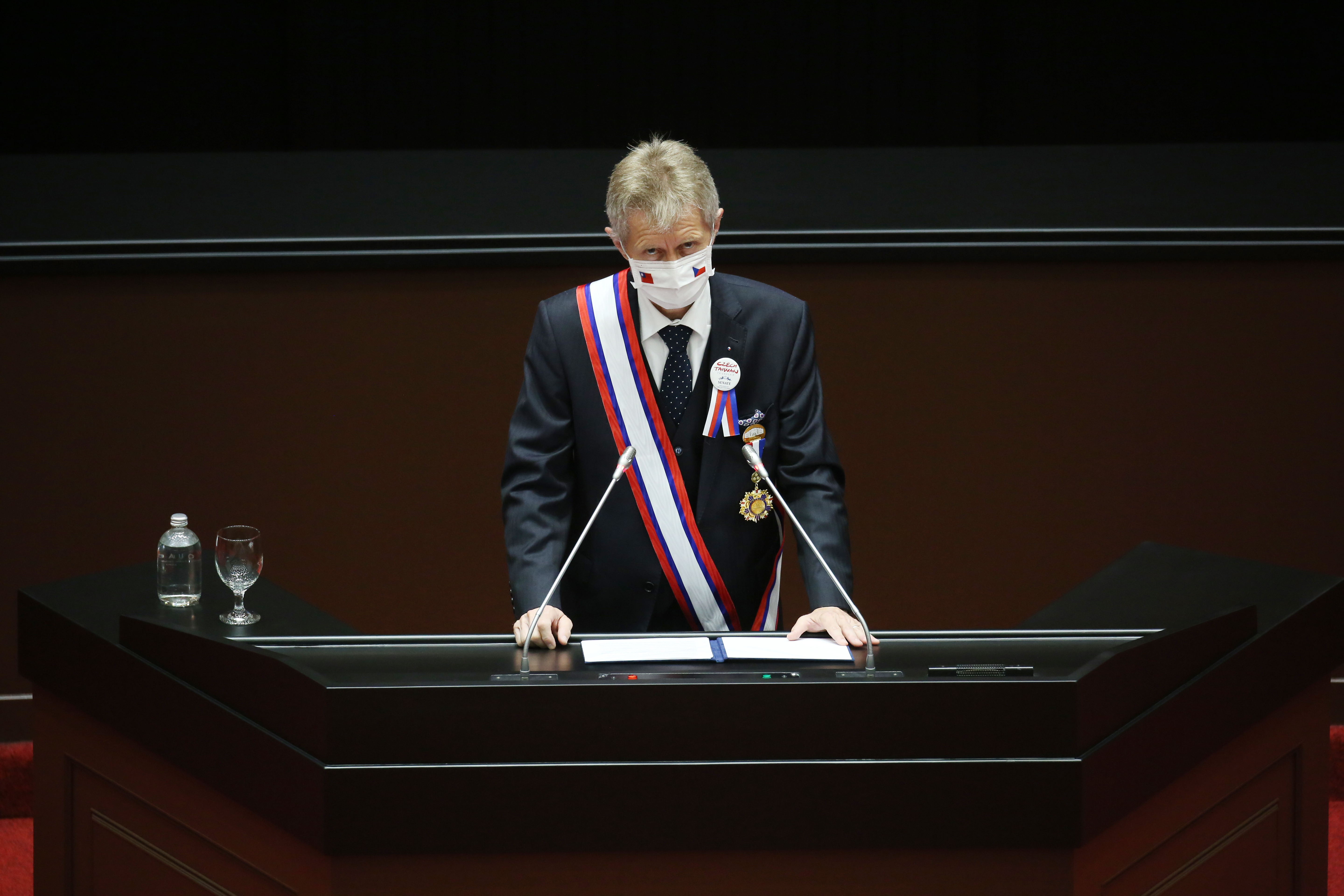 韋德齊先後於政治大學、立法院進行演說，不過他自己向台媒透露，認為在政大的演說內容更優，提到更多對台與捷克都重要的事。（本刊資料照）