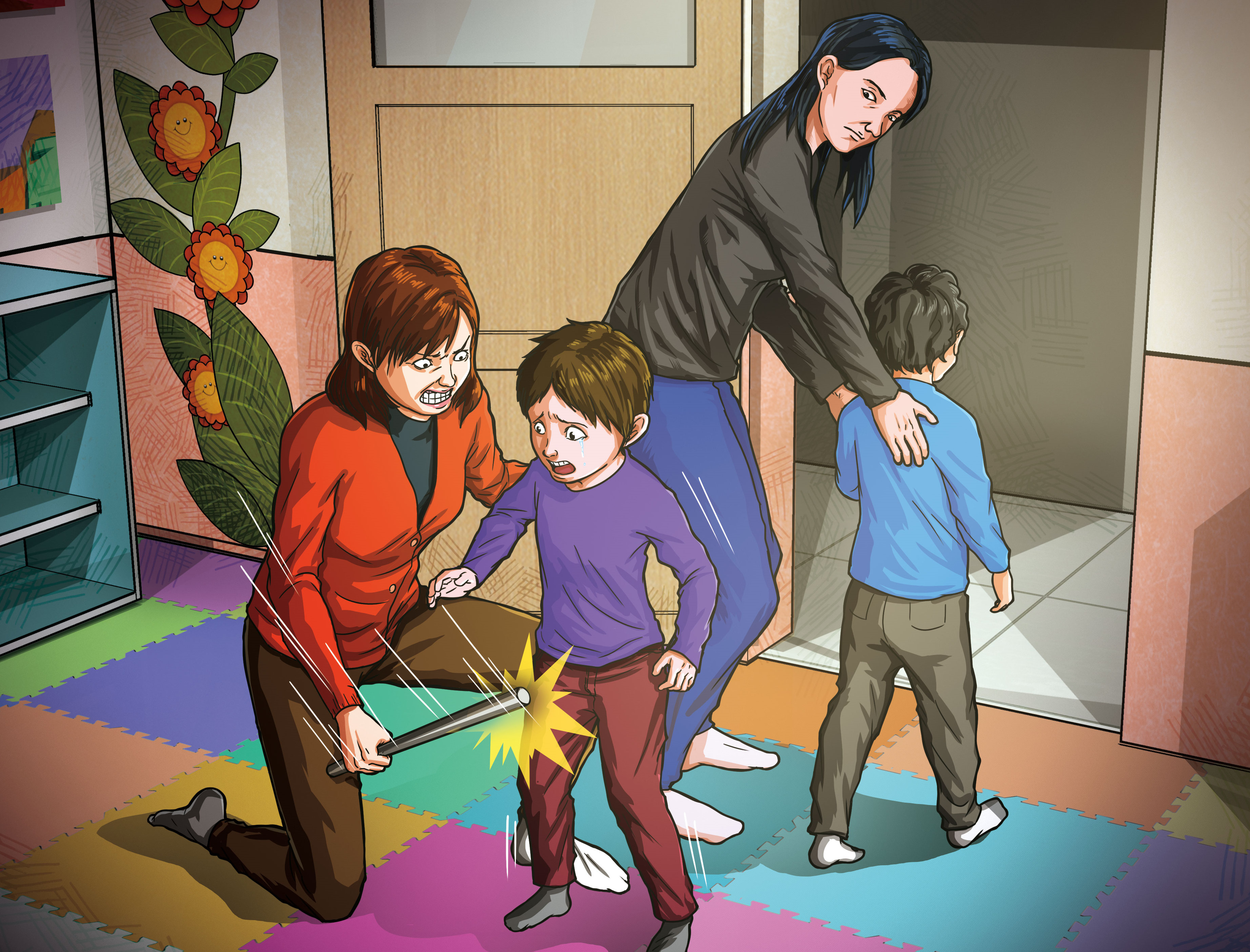 其他老師目睹陳姓前老師拿棍棒打孩童大腿,卻無人出面制止。(圖為示意畫面)