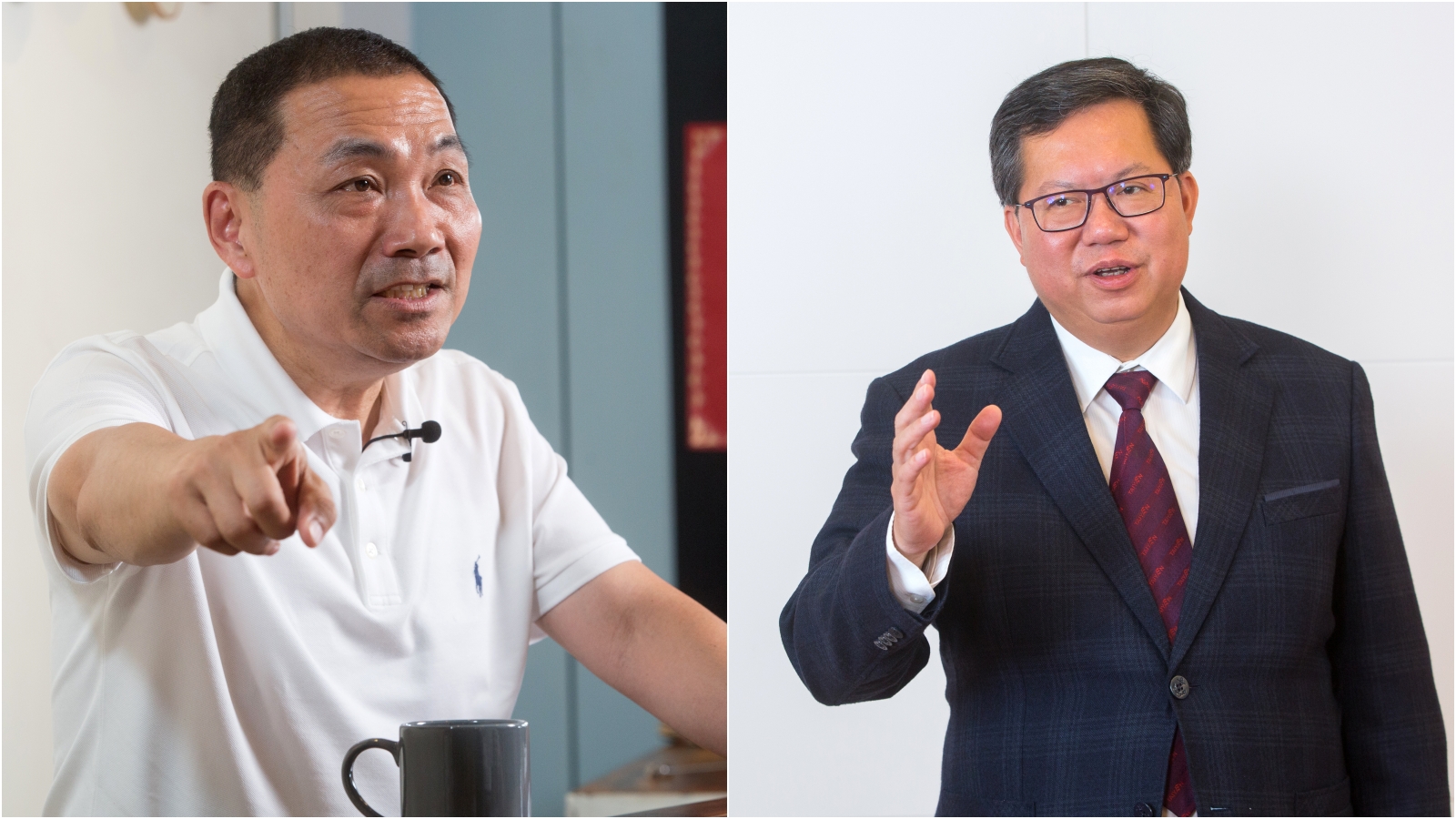 《天下》指出，新北市長侯友宜（左）、和桃園市長鄭文燦（右），各自成為藍綠陣營最強盟主。（本刊資料照）