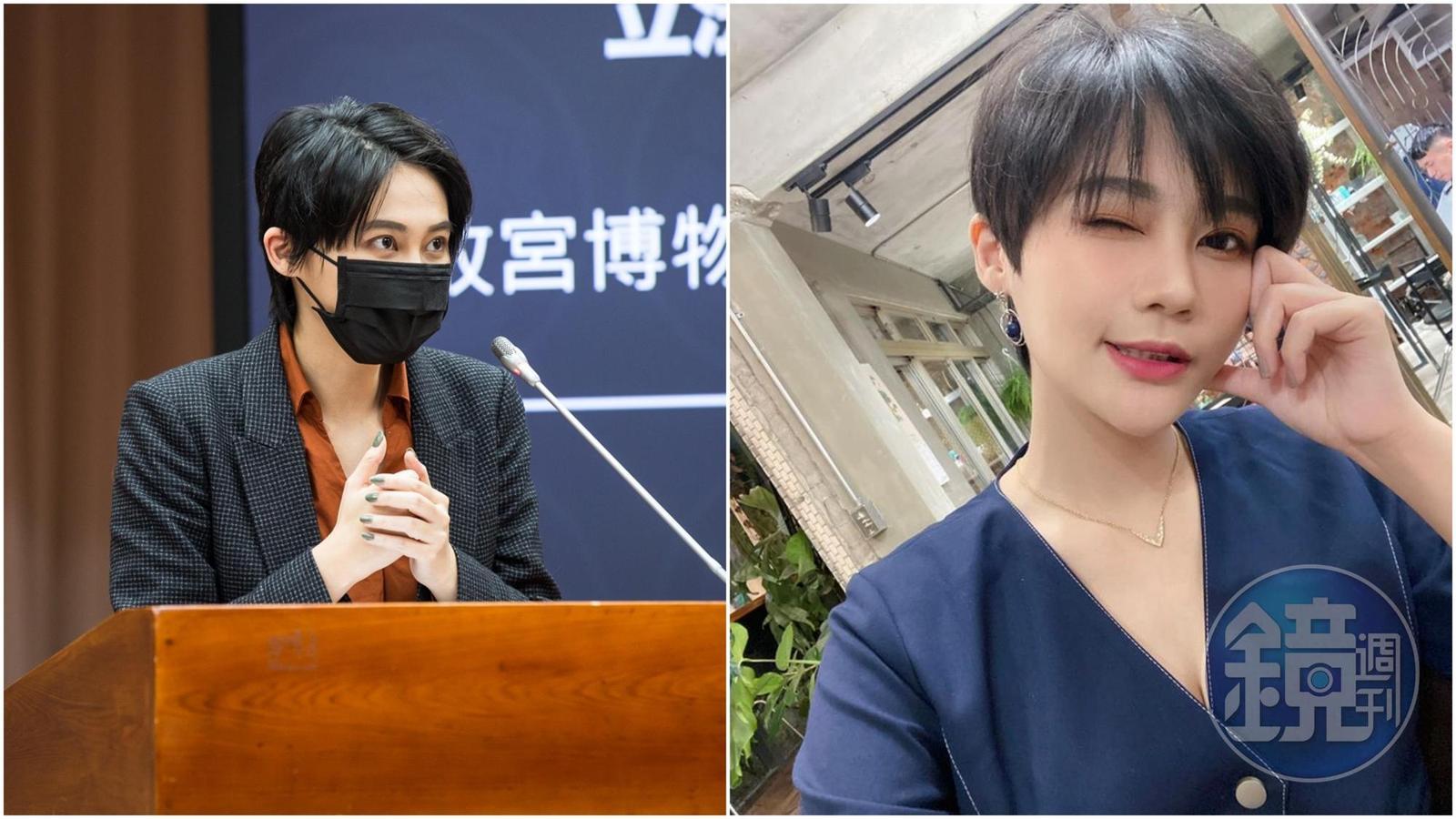 邱顯智妻子嗆「露胸穿新衣的八卦新聞」,賴品妤不以為然反擊,衣著與工作並無關聯。(合成圖,本刊資料照、翻攝自賴品妤臉書)