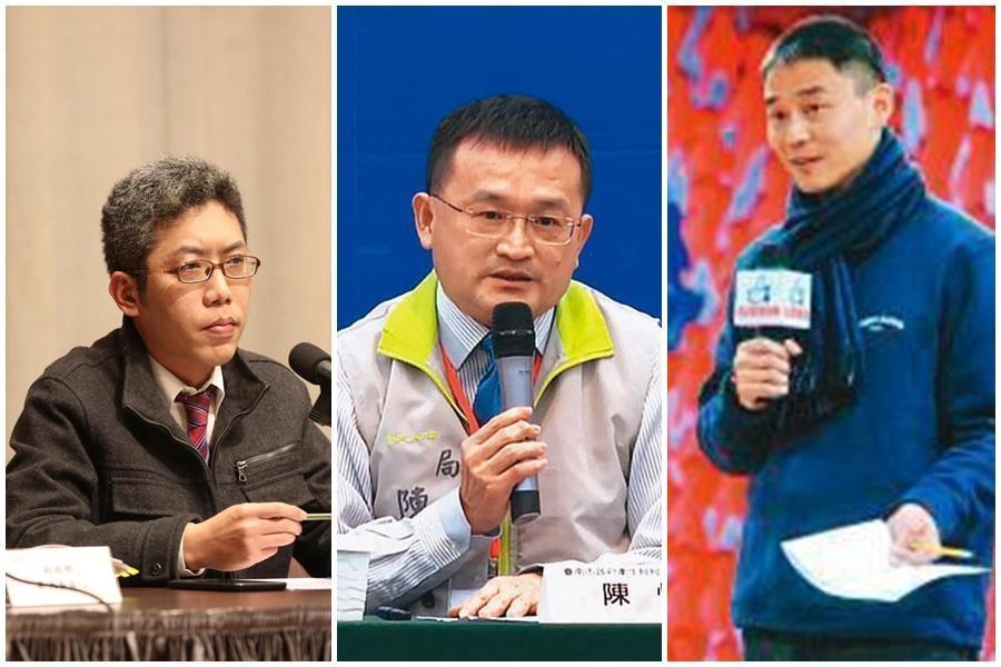 3名官員被本刊踢爆偷吃多劈,最後黯然下台。左起為前總統府發言人丁允恭、前台南市衛生局長陳怡與前台中市副祕書長朱康震。 (左圖本刊資料照、中圖CDC提供、右圖翻攝自臉書)
