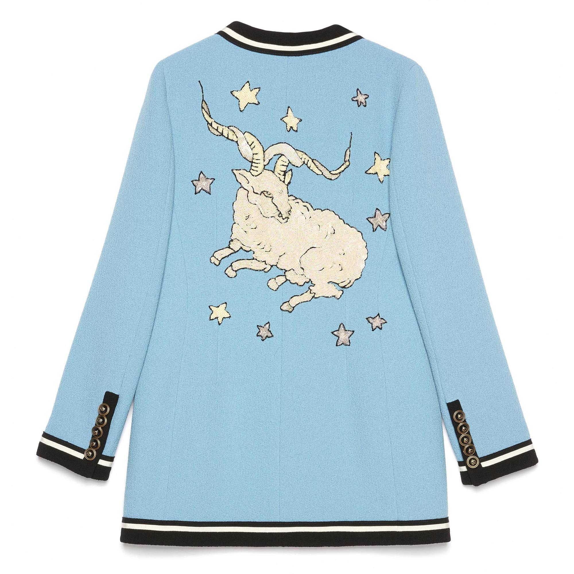 SLENDER JACKET ZODIAC窄版星座單西外套，NT$205,000起。（GUCCI提供）