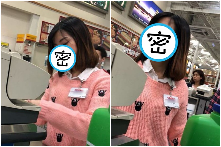 神似圍棋女神「黑嘉嘉」正妹收銀員,引起大票網友暴動。(翻攝自臉書)